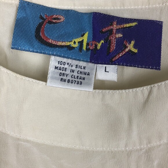 Color FX Women’s Silk Sleeveless Top Sheer Size L (BE26) - Picture 2 of 5